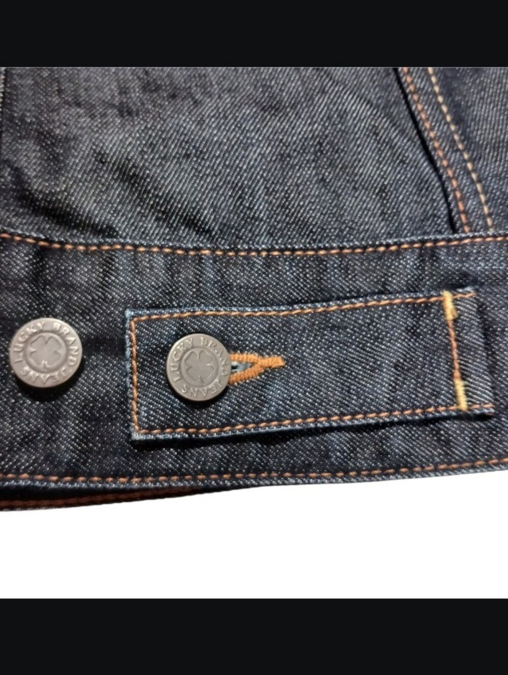 Lucky Brand Y2K Adelaide Denim Trucker Jacket Yin Yang Dark Resin Wash - Picture 6 of 10
